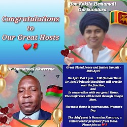 Congratulations to our peace and Justice Loving great hosts