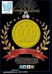 Congratulations , 🎉️🎉️🎉️                 Somdat Mitra from 🇮🇳