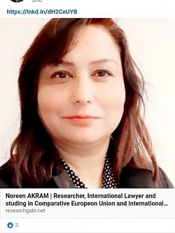 Global Adversary Committee Member of Global United Peace and Justice International Lawyer , Dr.Noreen Akram Rathore from Pakistan 🇵🇰 / Italy 🇮🇹