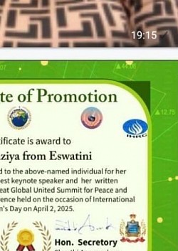 Meet our Global Voice Maker, of Peace and Justice loving Humanist,  Ms.Thulisile Maziya from Eswatini  🇸🇿  🇮🇳