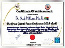 Congratulations to dear  Peace and Justice Loving Dr.Amb Mehreen Mia hc from South Africa 🇿🇦