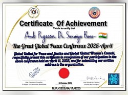 Congratulations to  dear  Peace and Justice Loving AMB Prof. Dr. Suraiya BanoFrom India 🇮🇳